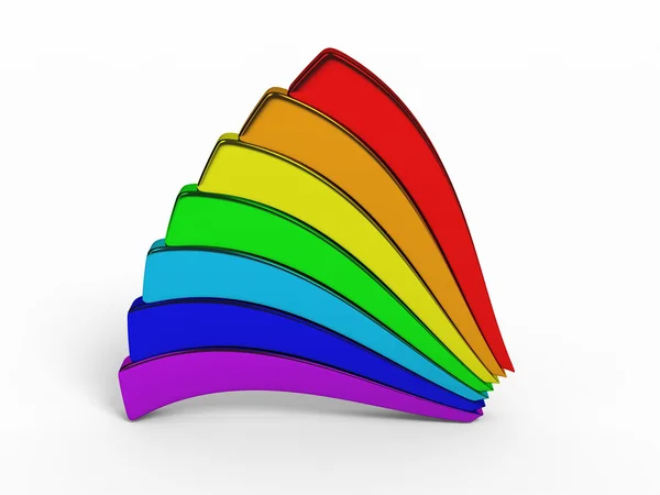 Isolerade rainbow siffror 3d render — Stockfoto