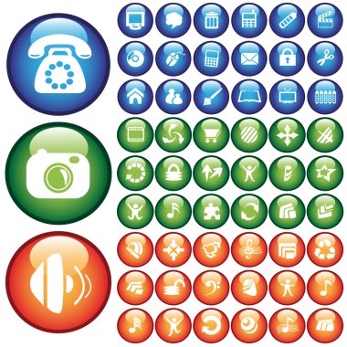 Vector set of buttons clipart