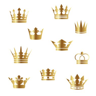 Vector gold crowns clipart