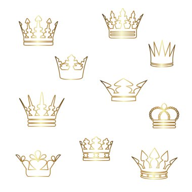 Vector gold crowns clipart