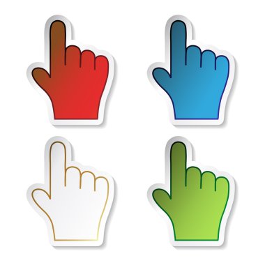 Vector stickers of hand clipart
