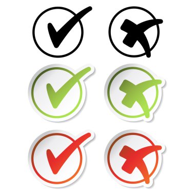 Vector check mark stickers clipart