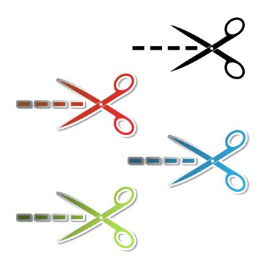 Vector stickers of scissor clipart