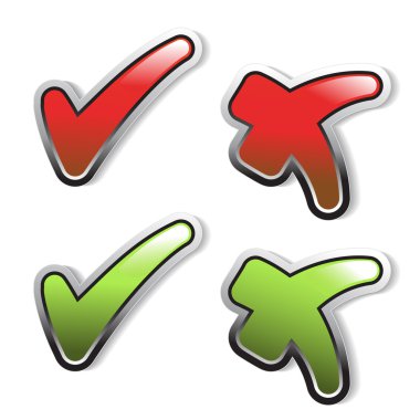 Vector check mark buttons clipart