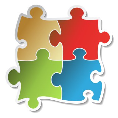 Vector puzzle sticker clipart