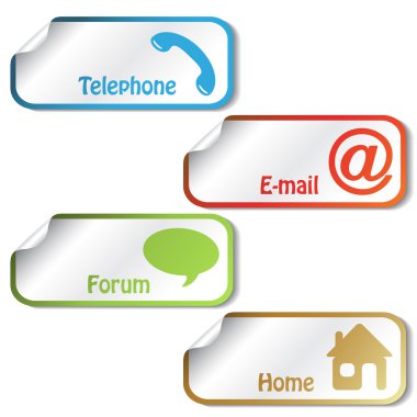 Vector banners - phone, email, home, forum clipart