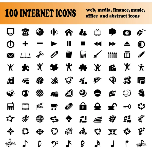 Hundred vector icons — Stock Vector