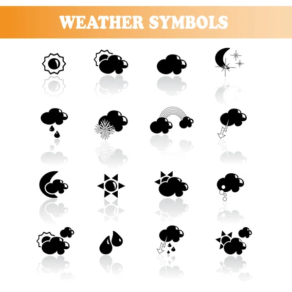 Conjunto vectorial de símbolos meteorológicos — Vector de stock