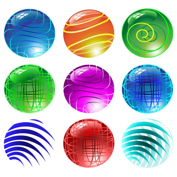 Vector esferas brillantes — Vector de stock