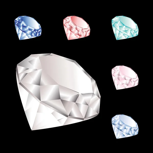 Conjunto vetorial de diamantes — Vetor de Stock