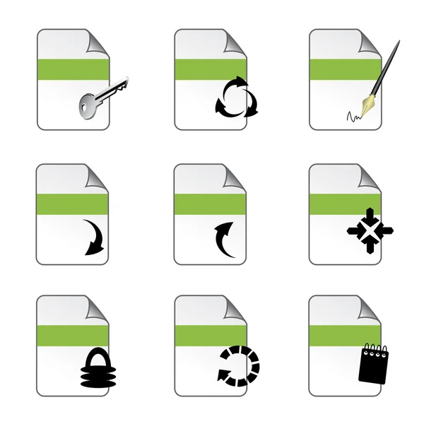 Modelli di icone del documento vettoriale — Vettoriale Stock
