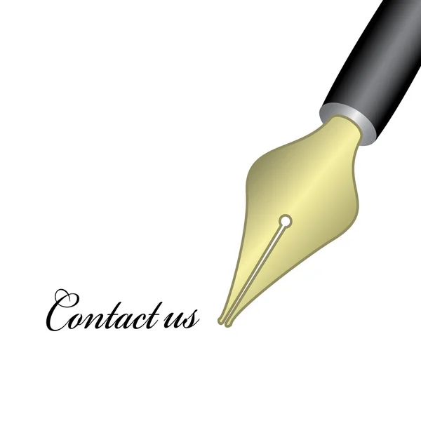 Vektor penna skriva kontakta oss! — Stock vektor