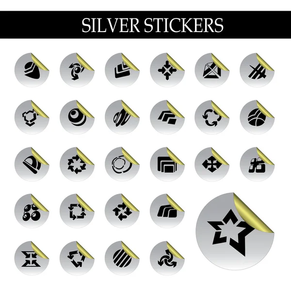 Vector stickers with web symbols — Stock Vector