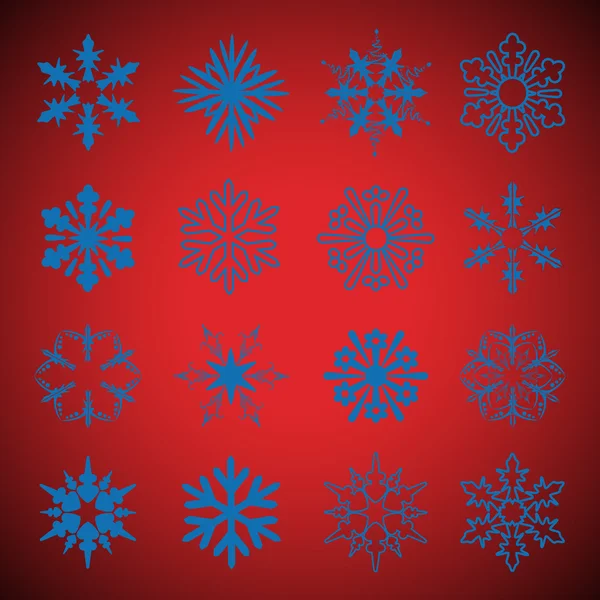 Ensemble vectoriel de flocons de neige — Image vectorielle