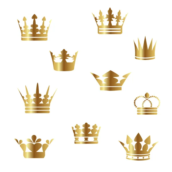 Coronas de oro vectorial — Archivo Imágenes Vectoriales