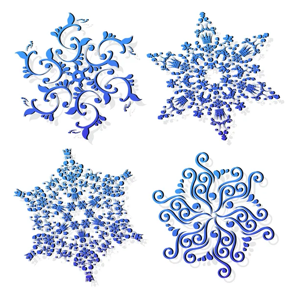 Ensemble vectoriel de flocons de neige — Image vectorielle
