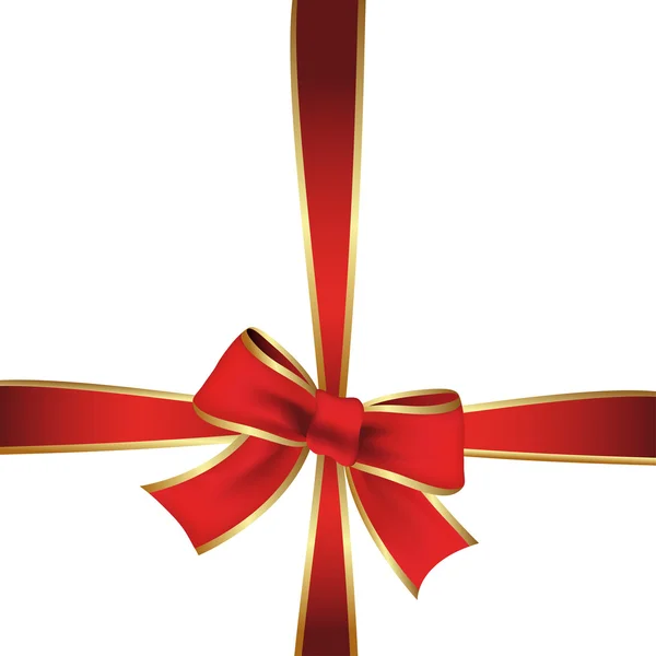 Vektor rotes Band auf dem Geschenk — Stockvektor