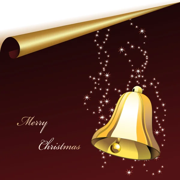 Hoja de Navidad vectorial con campana — Archivo Imágenes Vectoriales