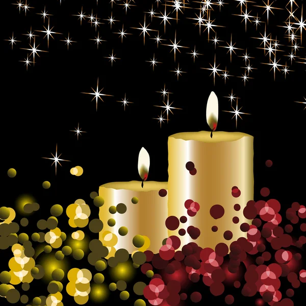 Vector lights background with candles — Stock Vector