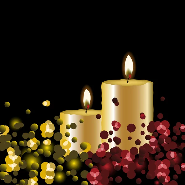 Vector lights background with candles — Stock Vector