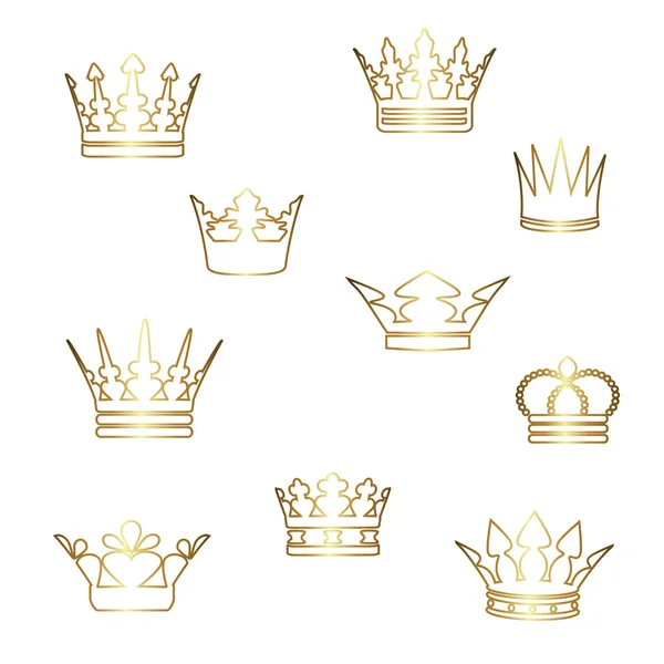 Векторные золотые короны — стоковый вектор