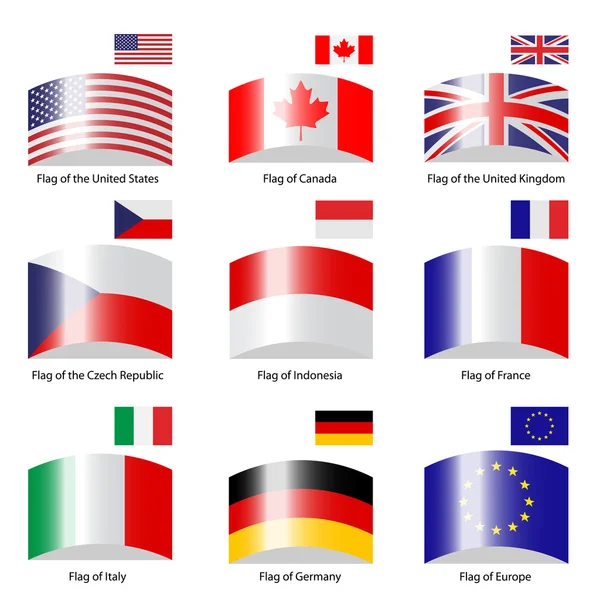 Banderas desviadas vectoriales — Archivo Imágenes Vectoriales