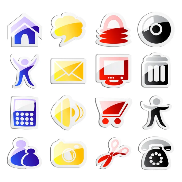 Vector stickers voor web icons — Stockvector