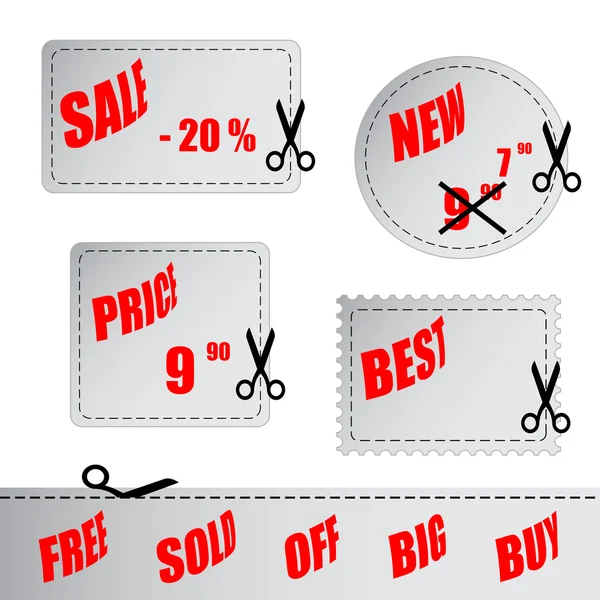 Vector shopping labels — Stock Vector