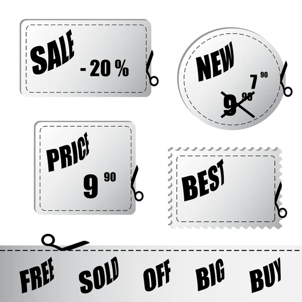 Vector shopping labels — Stock Vector