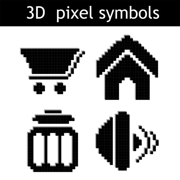 Vector pixel symbols — Stock Vector