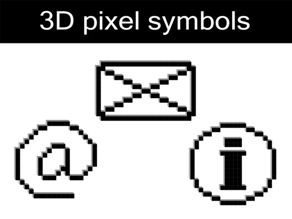 Símbolos de pixel vetorial — Vetor de Stock