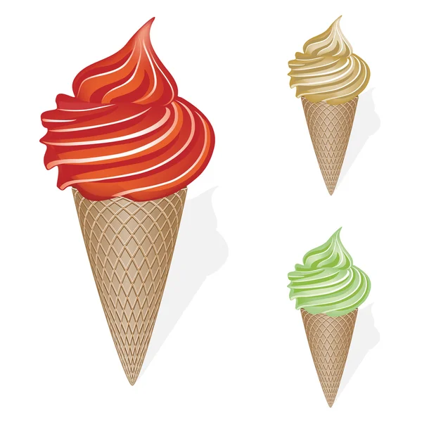 เวกเตอร์เซตของไอศกรีม — ภาพเวกเตอร์สต็อก