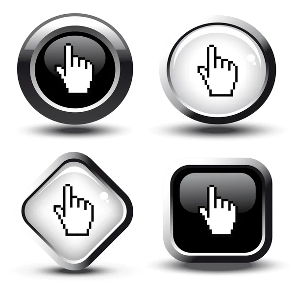 矢量按钮与游标的手 — 图库矢量图片