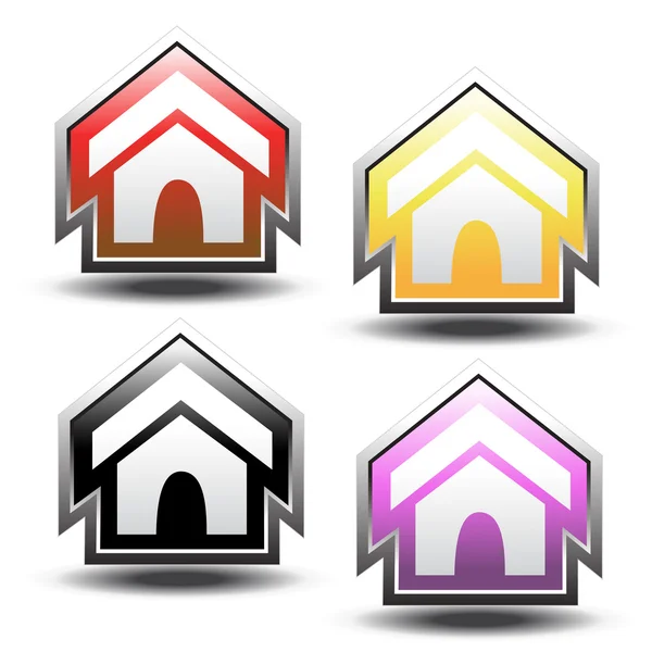 Les boutons vectoriels de la maison — Image vectorielle
