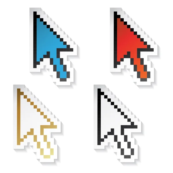 Vector stickers cursors of arrow — Stock Vector