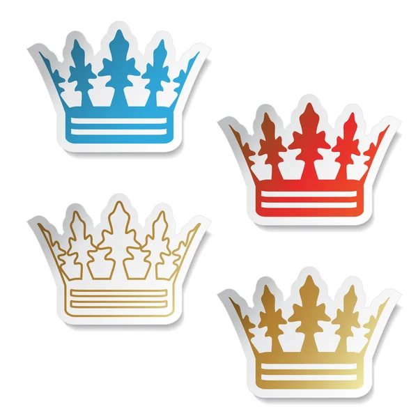 Vector crown stickers — Stock Vector