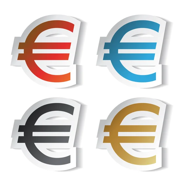 Vector euro stickers — Stock Vector