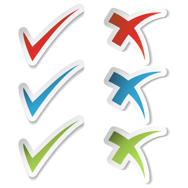 Vector check mark stickers — Stock Vector