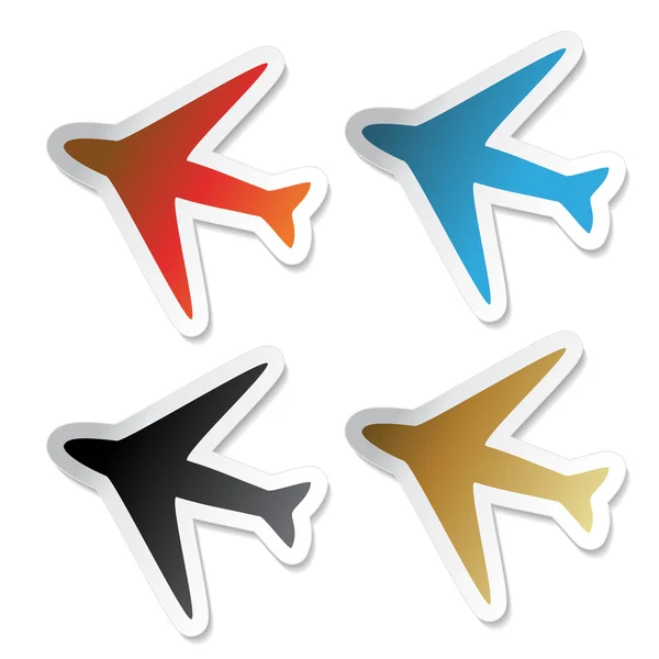 Vector vliegtuig stickers — Stockvector