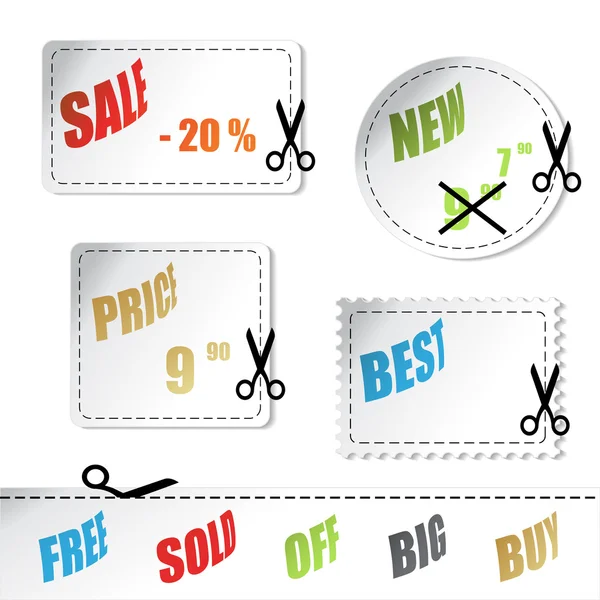 Stickers shopping vectoriel — Image vectorielle