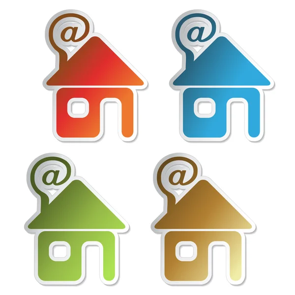 Adesivi vettoriali - email di casa — Vettoriale Stock