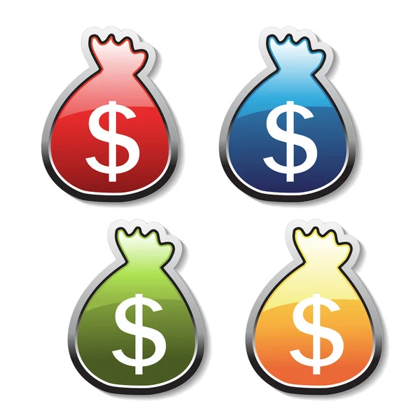 Botões de vetor de símbolo de dinheiro — Vetor de Stock