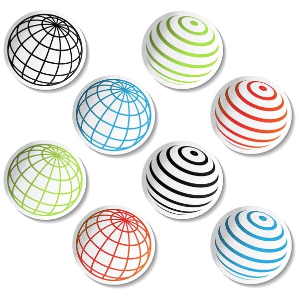 Vector stickers van globe — Stockvector