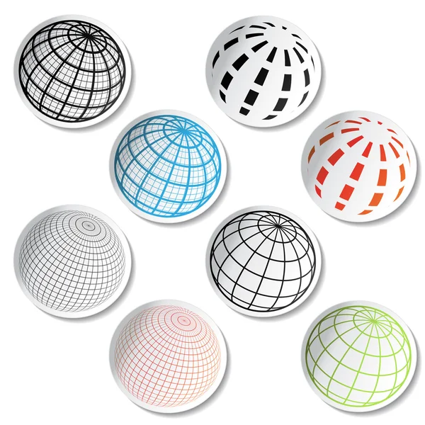 Vector stickers of globe — Stock Vector