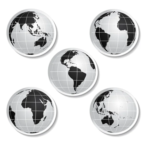 Vector stickers of globe — Stock Vector