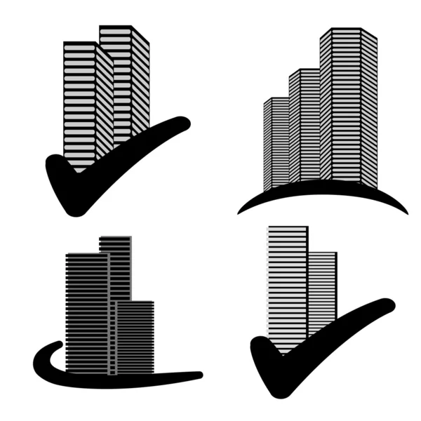Symboles vectoriels de gratte-ciel — Image vectorielle