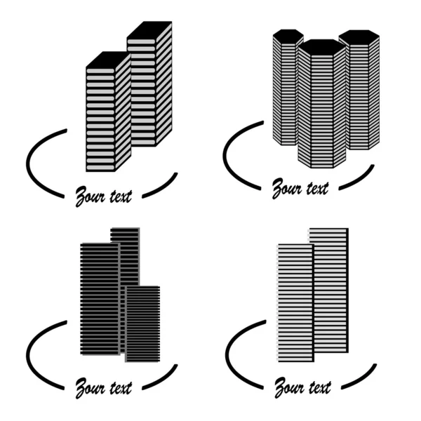 Vector skyscraper symbols — Stock Vector