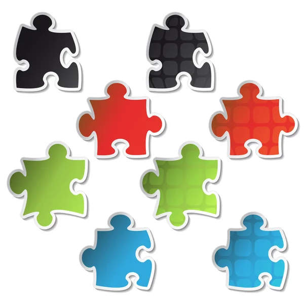 Vector stickers voor puzzle — Stockvector