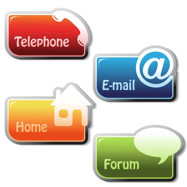 Bannières vectorielles - téléphone, email, maison, forum — Image vectorielle