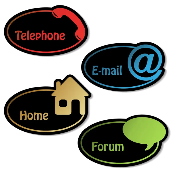 Векторные баннеры - телефон, электронная почта, дом, форум — стоковый вектор